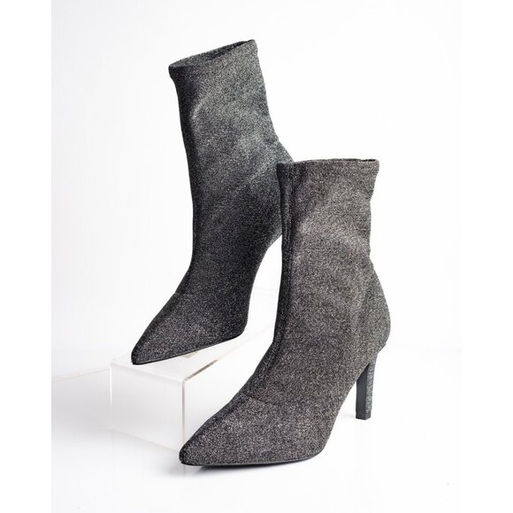 Boden Womens Silver Sparkle Boots Booties Glitter US 8 EU 39 Metallic NWOT - Picture 1 of 8